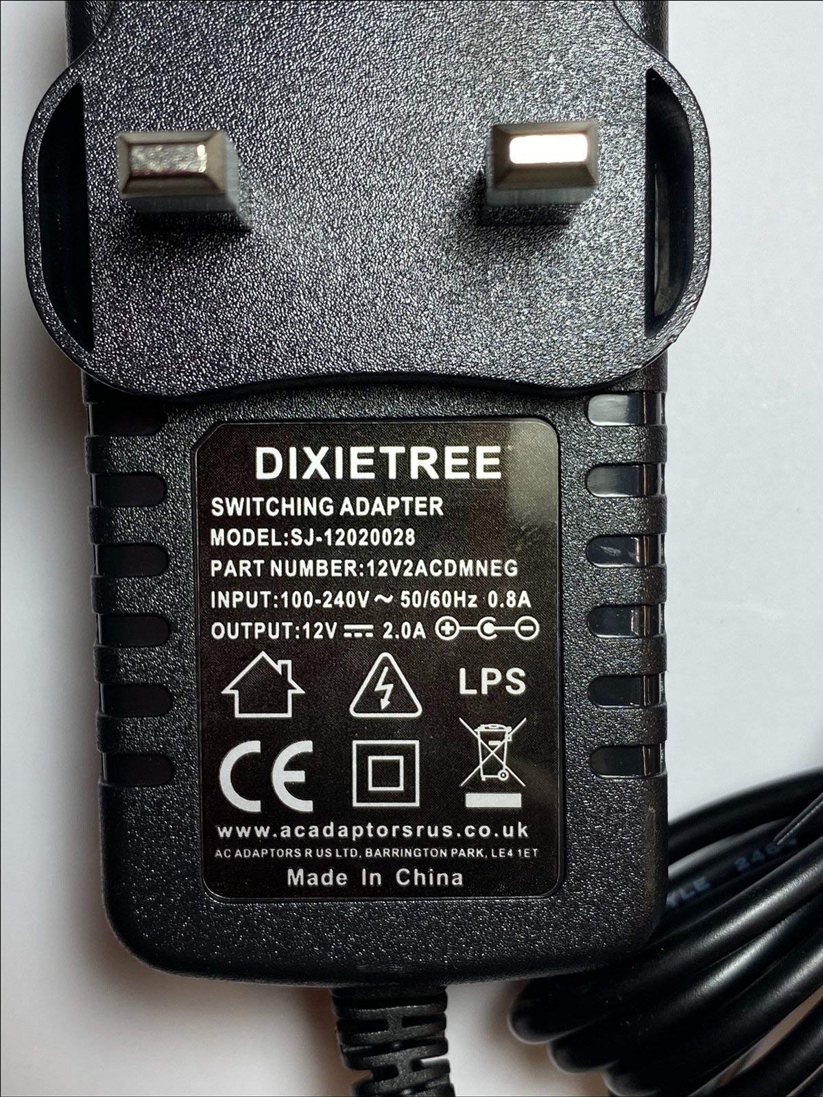 DIXIETREE 12V TC HELICON VOICELIVE 2 VOCAL PROCESSOR POWER ADAPTER